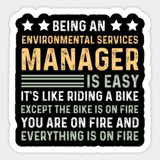 Funny Job Title Worker Environmental Services Manager Sticker